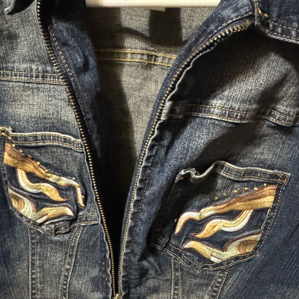 Y2K Baby PHAT denim jacket sz L - Picture 7 of 10